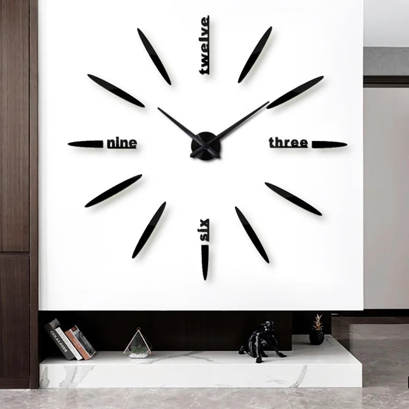 

super large creative DIY wall clock living room decoration fashionable and popular 3D wall sticker home decoration new 2023