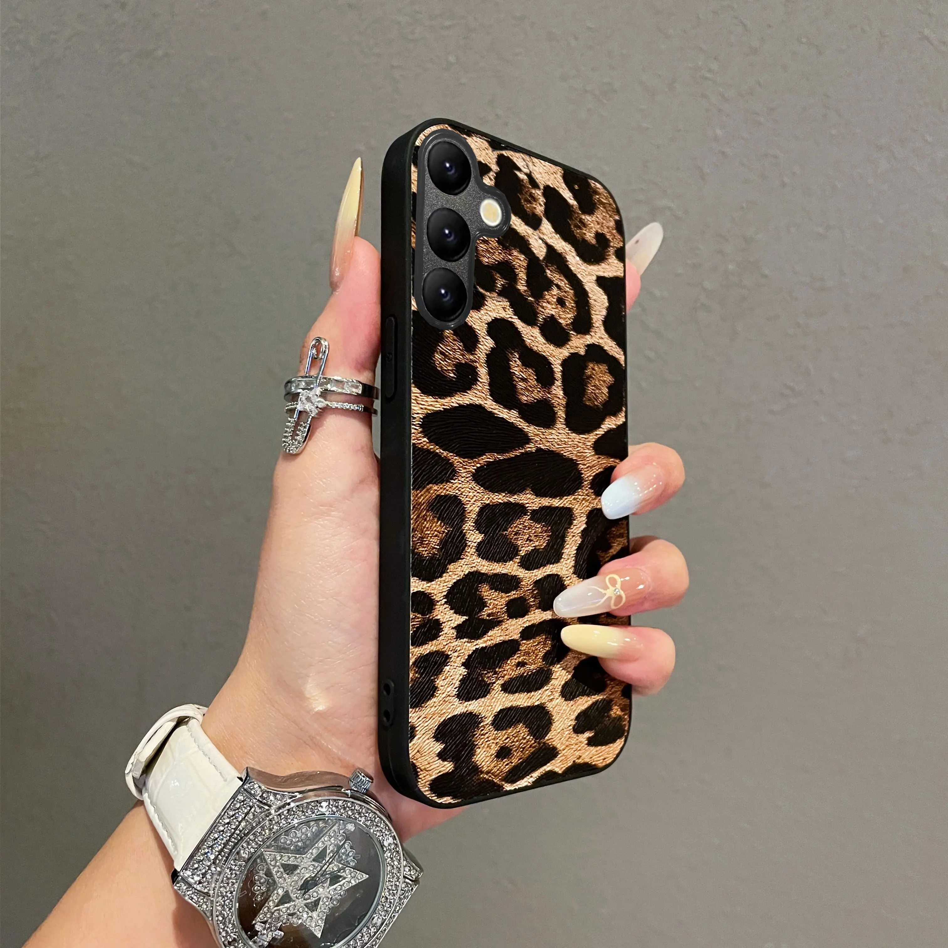 Luxury Leopard Print Artificial PU Leather Phone Case Cover