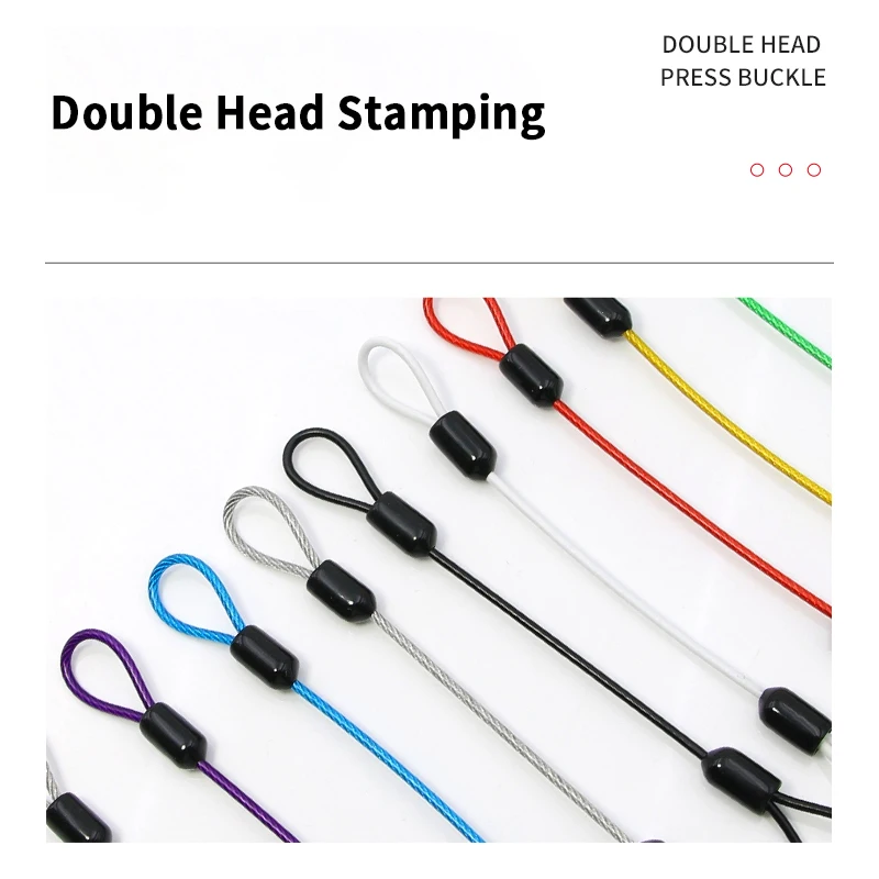 2 mm Stainless Steel Wire Rope PVC Color Coated With Ring Cable Safety Rope Fixed Suspension Lanyard