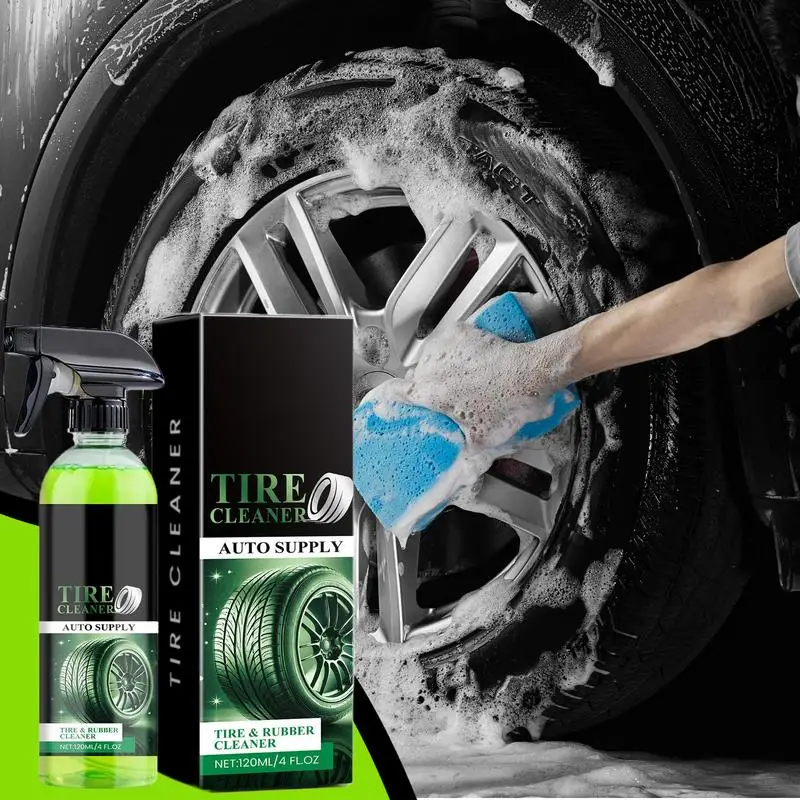 Car Wheel Cleaner 120ml Car Cleaning Spray Tire Shine Tire Cleaner & Wheel Care Products Spray Shine For Famil