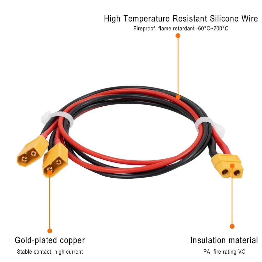 Boladge 5 pezzi Adattatore di Connettore Maschio Spina XT30 a Connettore Femmina Spina XT60 con Cavo in Silicone 10CM 16AWG