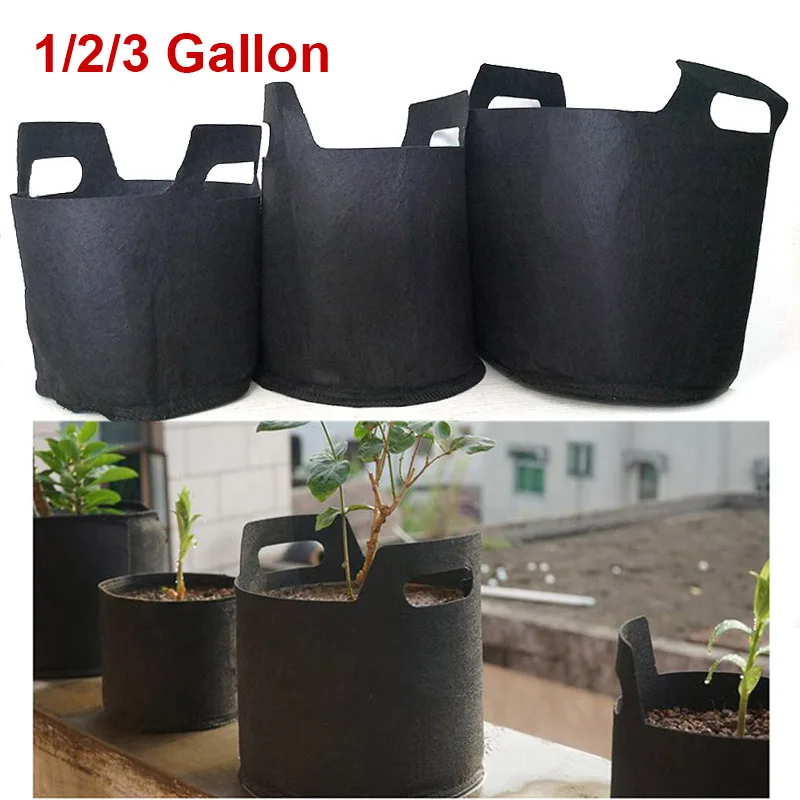 

1/2/3 Gallon 3Gal Grow Bags black Pots Garden Fabric Plant Vegetable Flower Planter DIY Growing bag gardenig tools