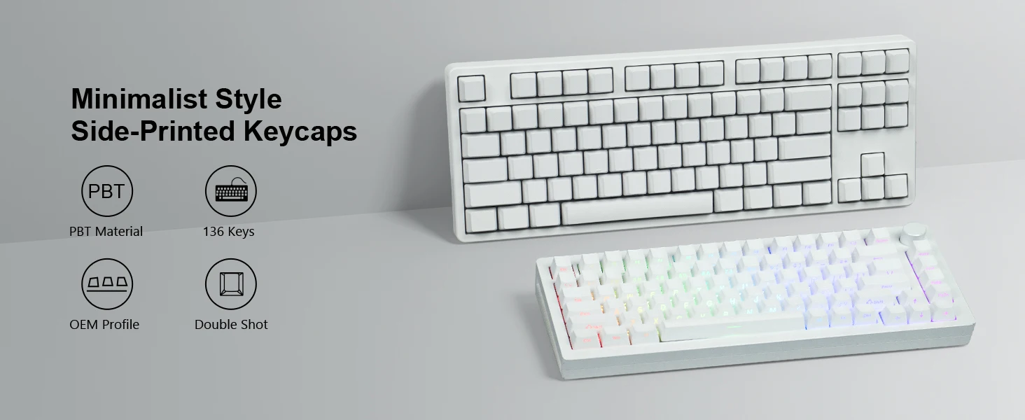 impresso Keycap, brilho dobro do tiro através