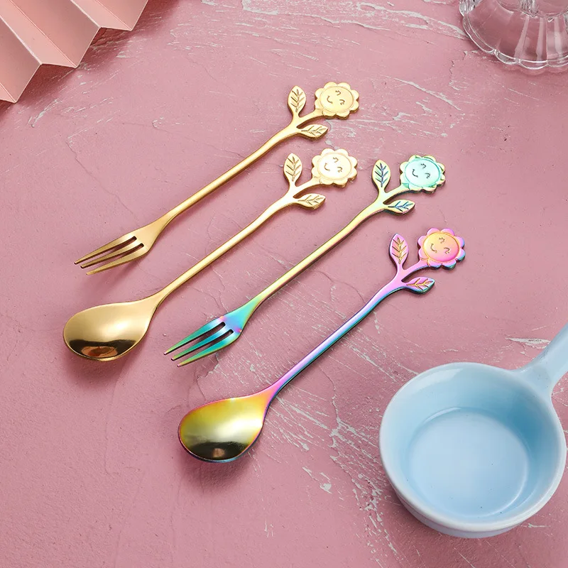 180 Degrees Enameled Metal Set 4 Botanical Spoon on Gift Card main image 0