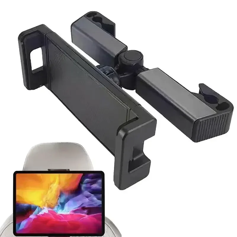 Black ABS Car Headrest Tablet Mount Holder for iPad and Tablets