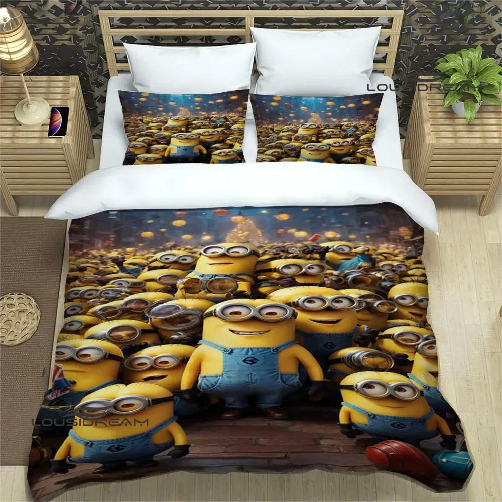 3D Cartoon M-Minions printed Bedding Sets exquisite bed supplies set duvet cover comforter set bedding set luxury Birthday Gift 5