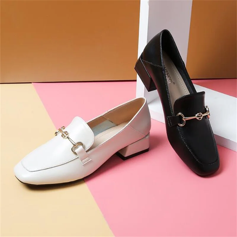 European and American Fashion Women's Shoes Retro Loaferflate Small Leather Shoes Light-mouthed Single Shoes Size 41 44 43
