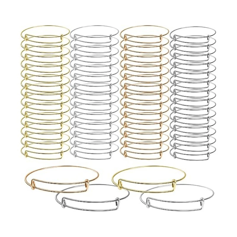Bangle Bracelet 20Pcs Women&rsquo;s Retractable Adjustable Bracelet DIY Craft Jewelry Making For Women Thank You Gifts