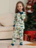 2024 Christmas Dinosaur Print Family Matching Outfits Cute Soft Pajamas Set 2 Pieces Suit Xmas Gift Family Look Casual Pyjamas 6