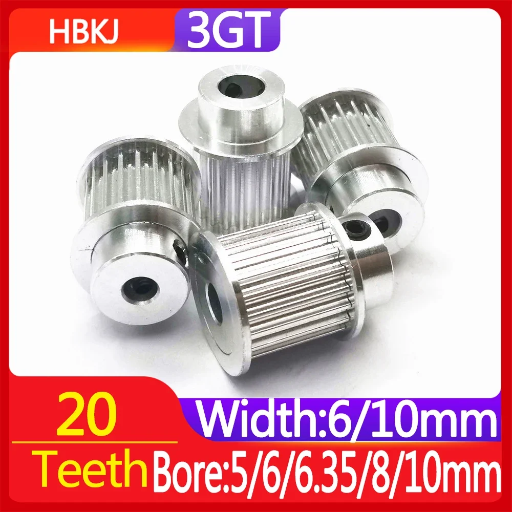 

GT3 Timing Pulley 3GT 3M 20 Teeth Bore 5/6/6.35/8/10mm Synchronous Wheels Gear Part For Width 6/10mm Belt 3D Printer Parts