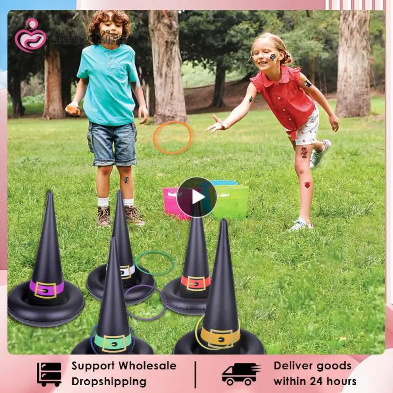 

Пластиковое кольцо с воздушным насосом для Хэллоуина, портативная многоразовая Экологически чистая игра на Хэллоуин, аксессуары для игр