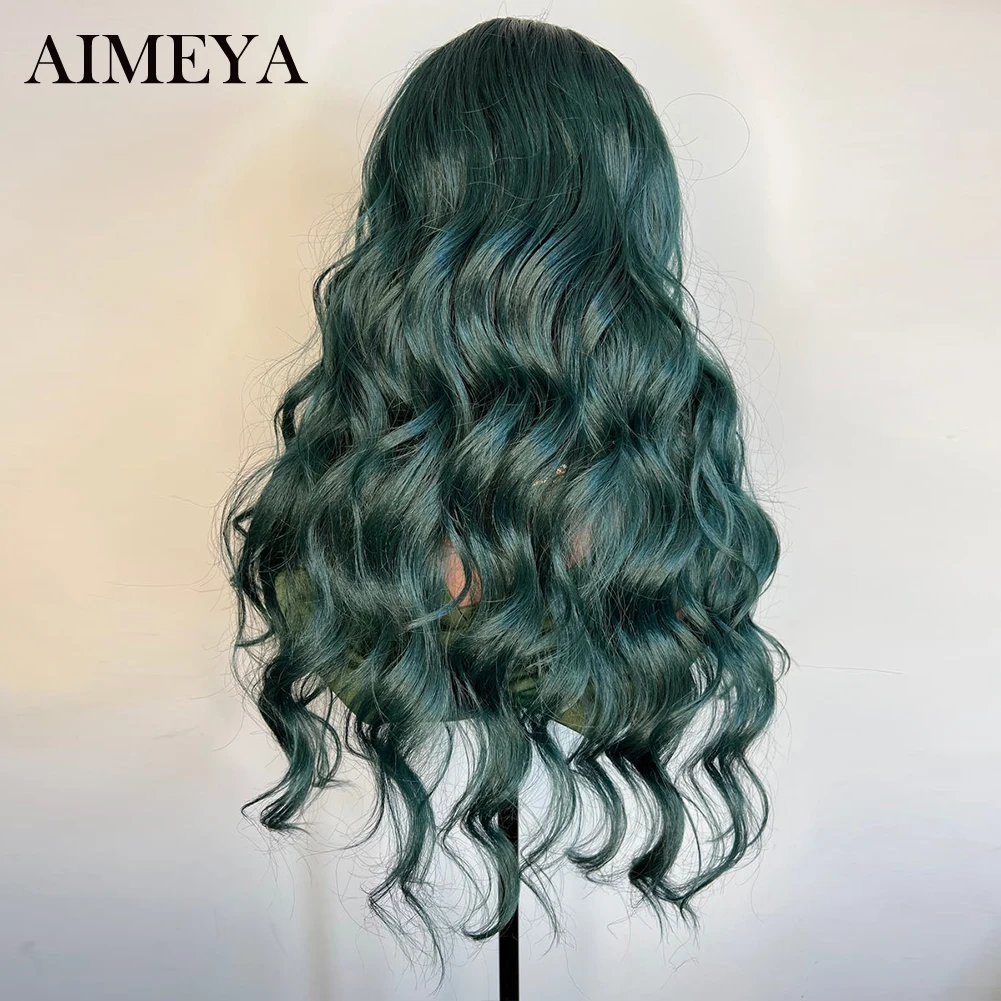 Synthetic Hair Lace Front Wigs 26inch Green Natural Wave Wig Heat Resistant Synthetic Wig Lace for Women Cosplay Used