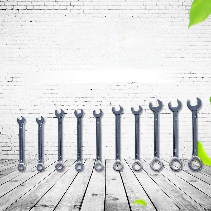 10pcs Mini Spanner Wrenches Set Hand Tool Key Ring Spanner Explosion-proof Pocket British/Metric Type Wrenches 5