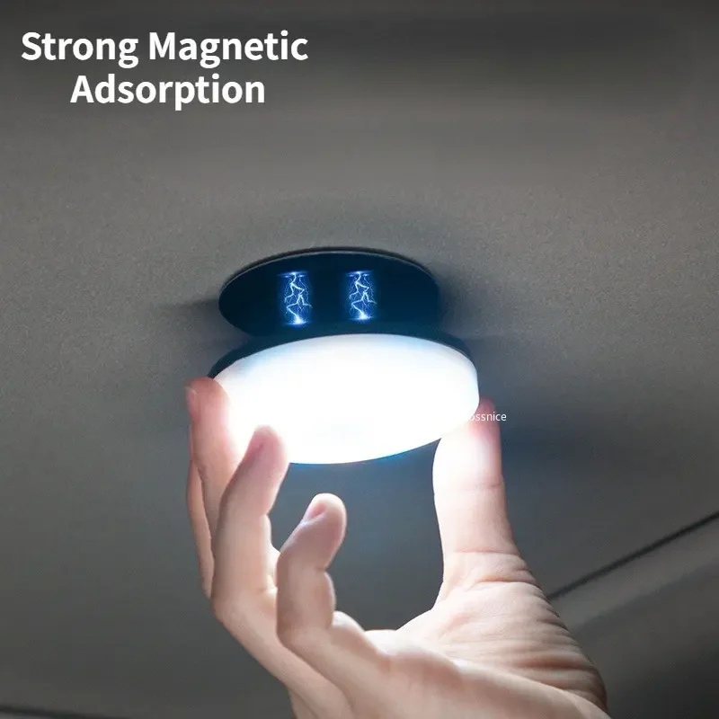 Round Touch Light Car Led Reading Light Car Interior Lighting Trunk Car Roof Compartment Ceiling Light