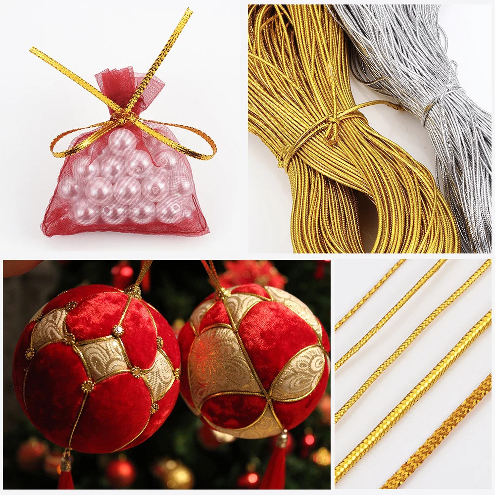 Rouleau De Cordons élastiques Métalliques, 20 M/rouleau, Ruban Extensible, Guirlandes Métalliques, Cordon Or Argent Pour Bricolage, Fabrication Artisanale, Emballage Cadeau
