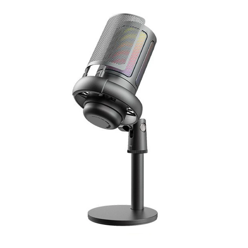 

USB игровой конденсаторный микрофон, микрофон для компьютерной записи, конденсаторный микрофон RGB с подсветкой
