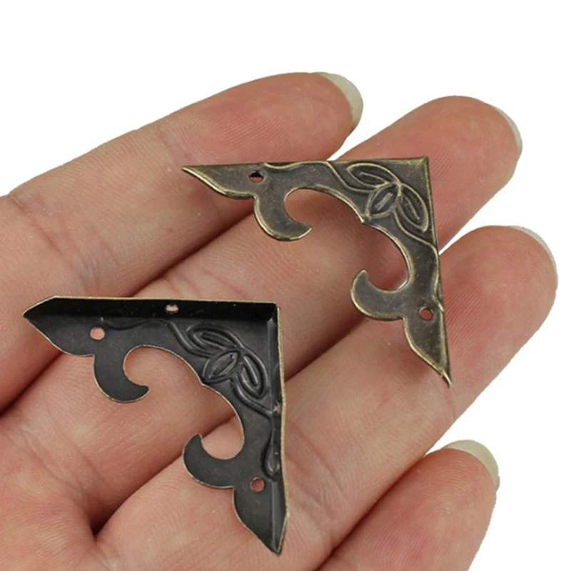 10 Pcs Antique Corner Bracket for Scrapbook Albums Jewelry Wooden Box Furniture Hardware silicone corner protectors,cabinet door copper corner piece
