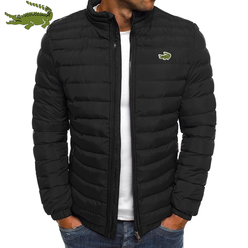 Embroider Cartelo Winter Men's Warm Packable Jacket Lightweight Men's Down Filled Bubble Ski Jacket Quilted Thicker Jacket S-3XL