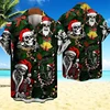Skull Christmas 3d Caual Hawaiian Shirt Festival Party Men's Shirts Summer Fashion Short Sleeve Lapel Funny Male Tops 4XL 2