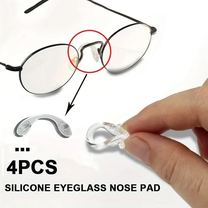 유색 U 실리콘 결합 샴 새들 안경, 부드러운 코 패드, 안경에 삽입, 반투명 미..