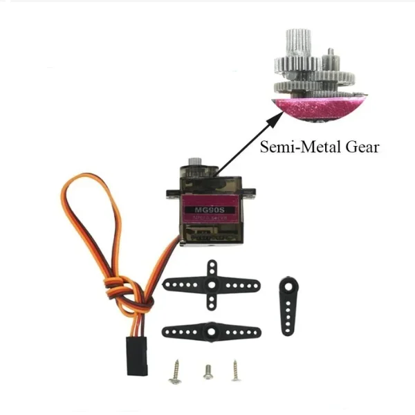 Servomoteurs MG90S SG90 SG92R 360° 180° pour RC - Lot de 1