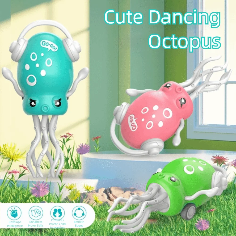 Magic Inertia Dancing Octopus Toy Crawling Dancing Clockwork Auto-Dance Octopus Toys Automatic Obstacle Sensor