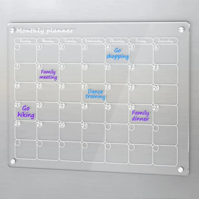 Calendrier Magnétique Acrylique Frigo Transparent, Tableau Semainier  Effaçable Aimanté Frigo Magnétique Transparent, Planning[S12] - Cdiscount  Beaux-Arts et Loisirs créatifs