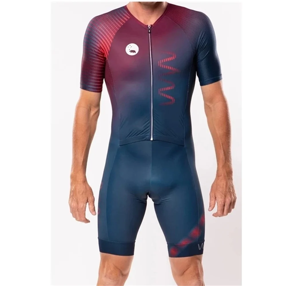 Wyn Republic Triathlon Suit Men Cycling Short Sleeve Quick Dry Jumpsuit Trisuit skinsuit Bicycle Equipment