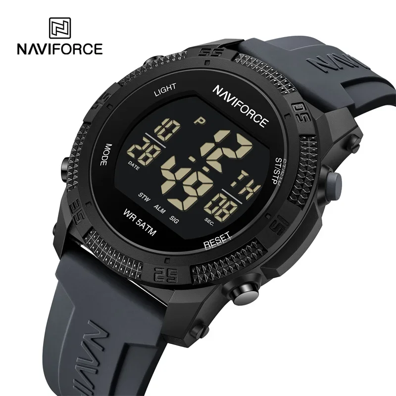 NAVIFORCE Brand Electronic Watch For Men Silicone Strap Fashion High Quality 50m Waterproof Wristwatches Relogio Masculino 2024