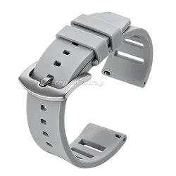 Waterproof Sport Silicone Watch Strap - Quick Release Soft Bracelet Replacement - 22mm (Grey)