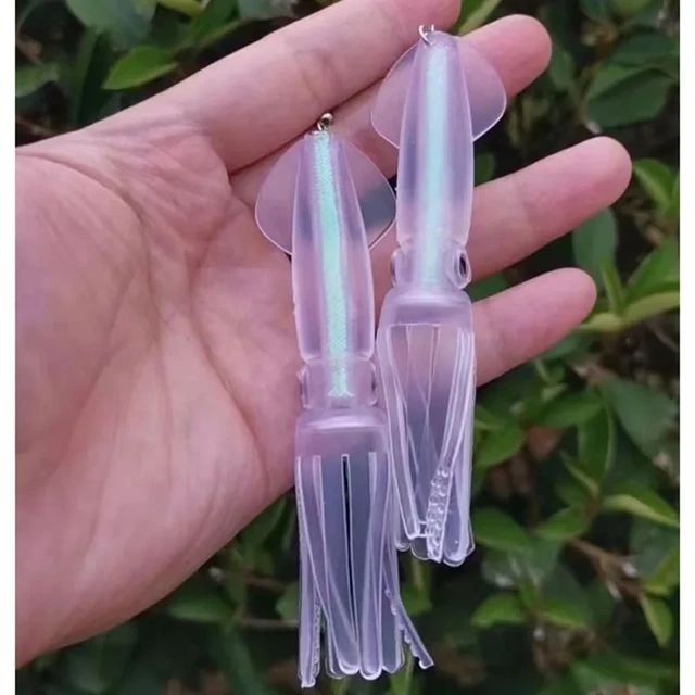 Giant jelly squid earrings Iridescent stripe Amazing statement earrings  Fishing Lovers Gifts Gear Bionic Lure Women's