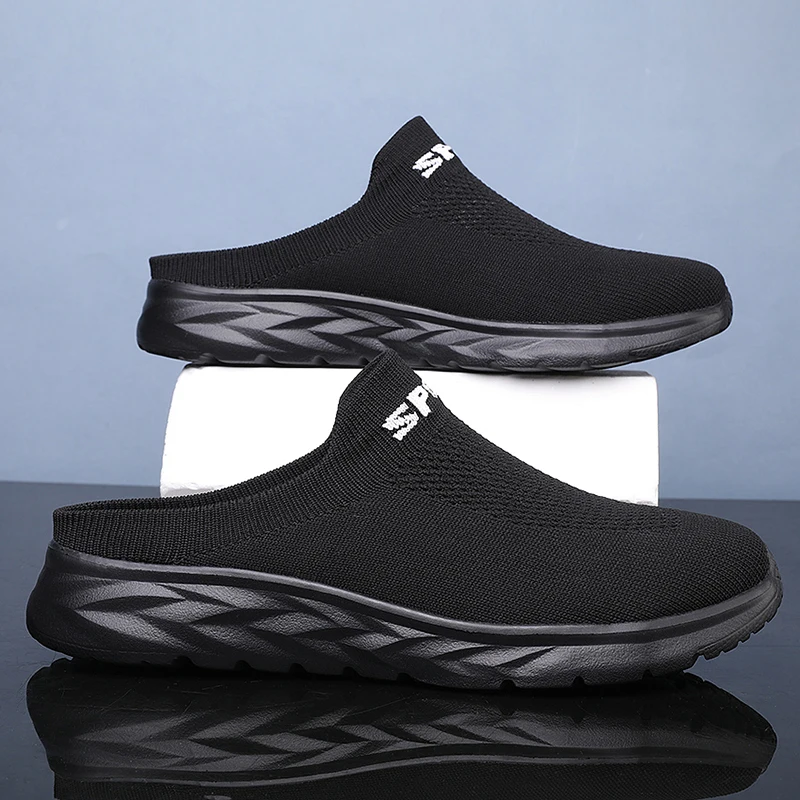 Lightweight Men's Half Slippers Breathable Fashion Casual Anti-slip Male Flat Slip on Flats Outdoor Big Size
