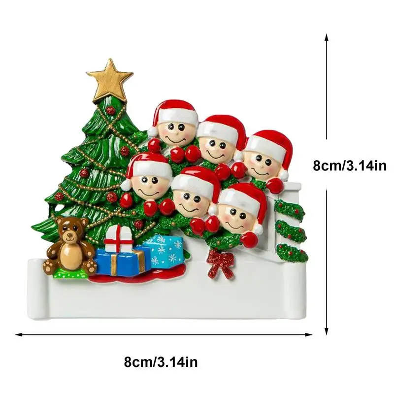 Personalized Opening Present Family Of Christmas Christmas Pendant Family Resin Alloy Name Blessing Tree Ornament