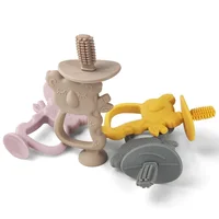 Baby Silicone Training Toothbrush BPA Free Rodent Animal Koala Safe Toddle Teether Chew Toy Teething Ring Infant Baby Accessorie 1