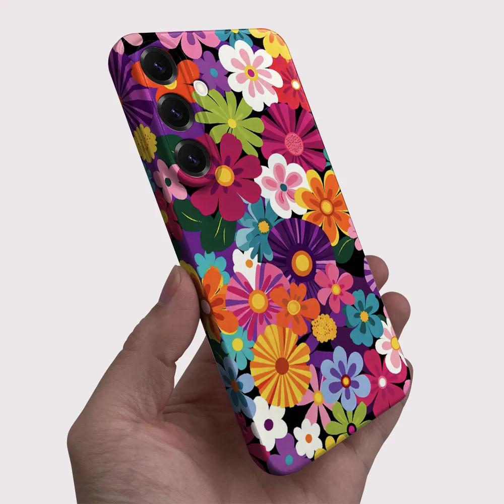 Colorful Vintage Flower Pattern Hard Shell Phone Case