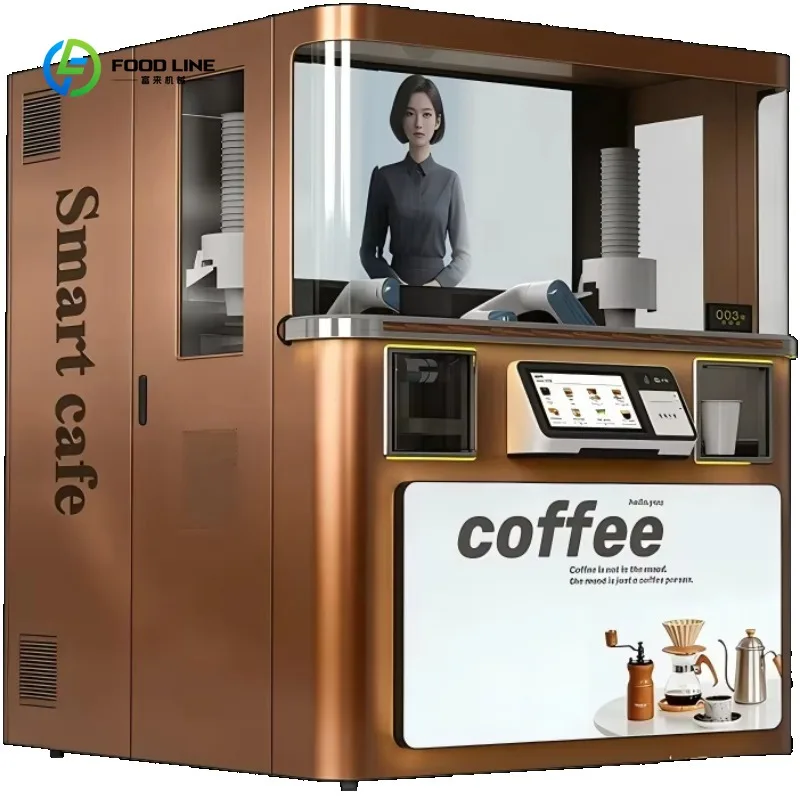 Macchina Barista Robotica Intelligente Personalizzata con Braccio Cobot a 6 Assi, Unità Distributrice di Caffè Completamente Automatica con IA per Operazioni a Lungo Termine - immagine 3
