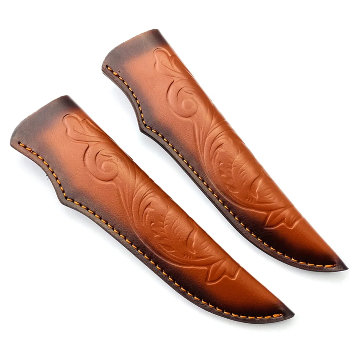 BAAU Cow Leather Straight Knife Sheath Outdoor Portable Scabbard Fixed Blade Cover Holders Pants Storage Bag 2Pcs