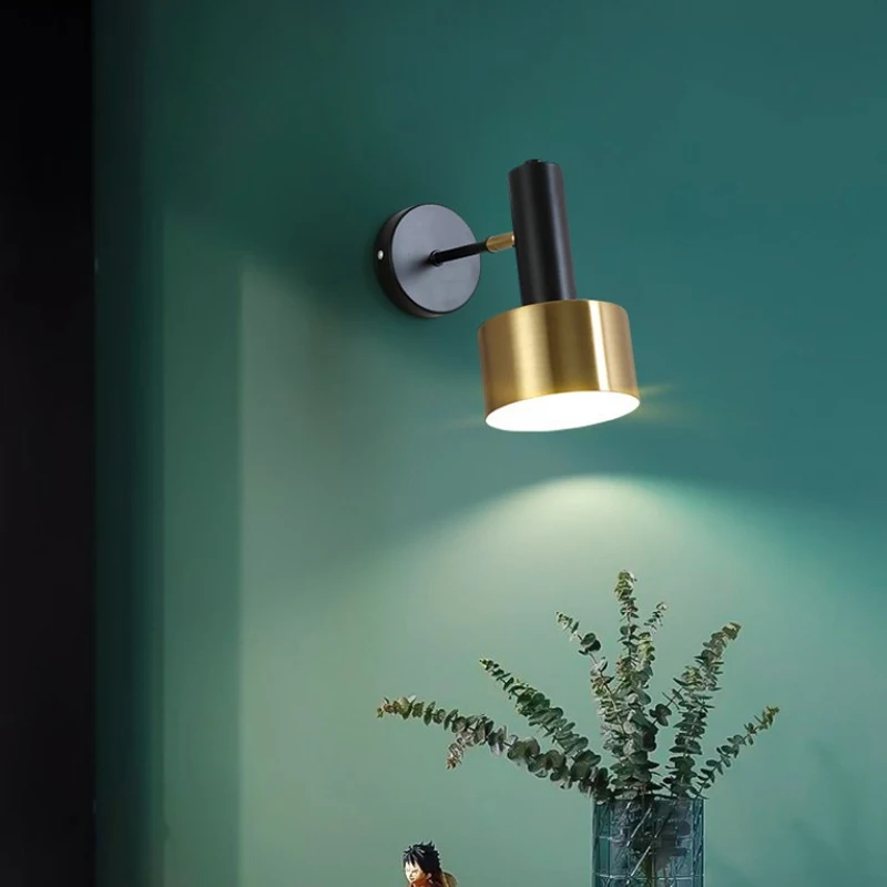 

Modern Wall Lamps Gold Wall Sconce Lighting Fixture Nordic Style Stairway Study Hall Aisle Bedside Bedroom Corridor Decor Lights