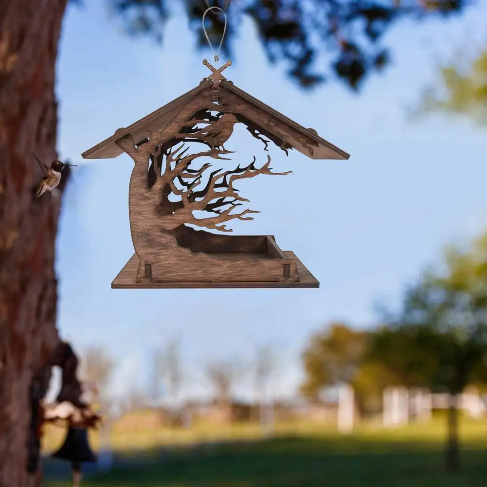 Bird House Bird Cage Wooden Bird Feeder Diy Outdoor Hanging Assembled Pet Supplies For Garden Yard Decoration Accessories