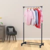 Movable Clothes Rack Telescopic Floor Hanger Storage Wardrobe Hat Stand Storage Box Bedroom Furniture Coat Rack With Wheel 1