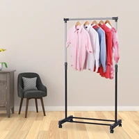 Movable Clothes Rack Telescopic Floor Hanger Storage Wardrobe Hat Stand Storage Box Bedroom Furniture Coat Rack With Wheel 1
