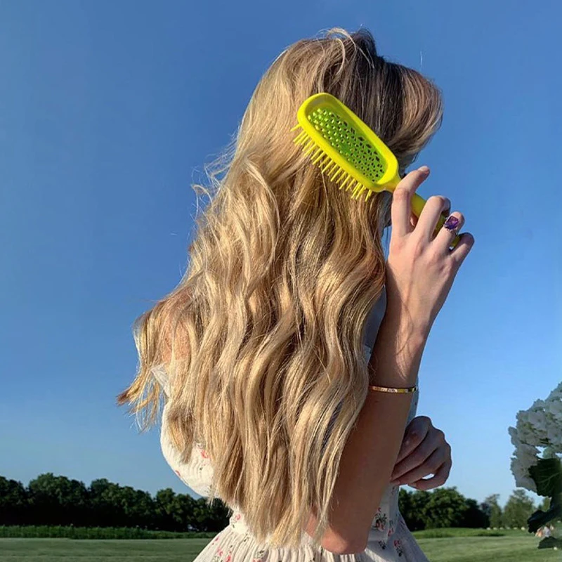 Hair comb 1Pc air cushion detangling massage hollow out wet curly barber styling tool