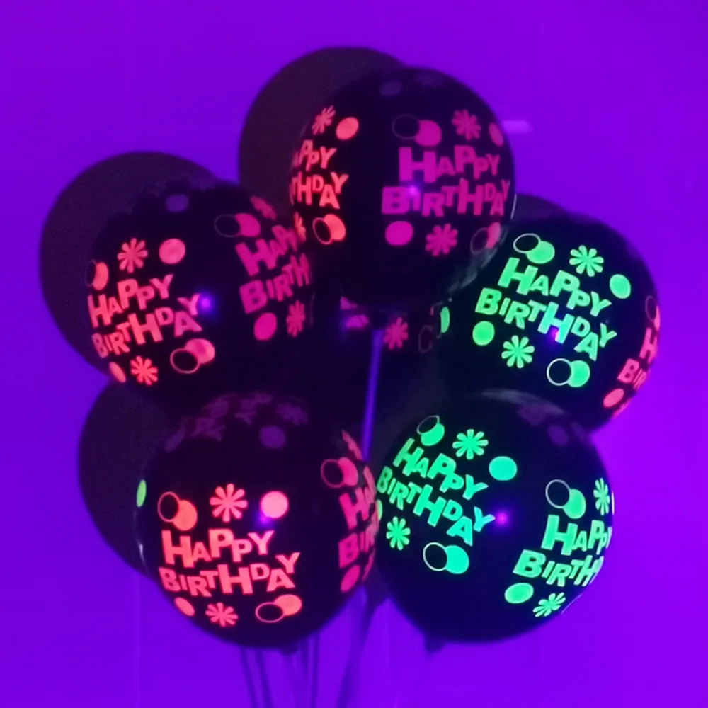 

10pcs Glow Balloons Star Balon Luminous Happy Birthday Baloon Fluorescent Party Glow Party Birthday Party Balons Kids Favor