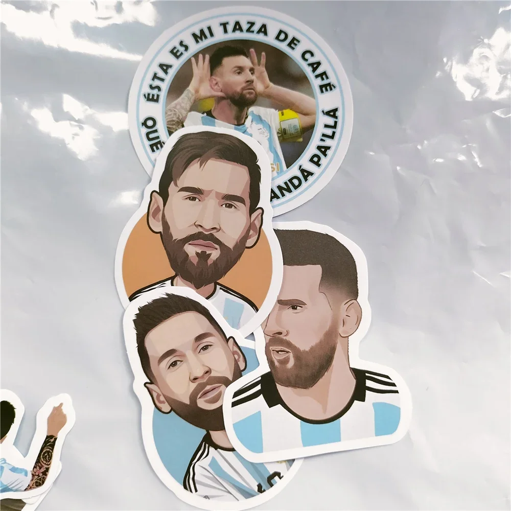 Fan Club Bar Vinyl Art Home Decor Wall Stickers Messi Football Star Waterproof Cartoon Sticker 52Pcs No Repeat