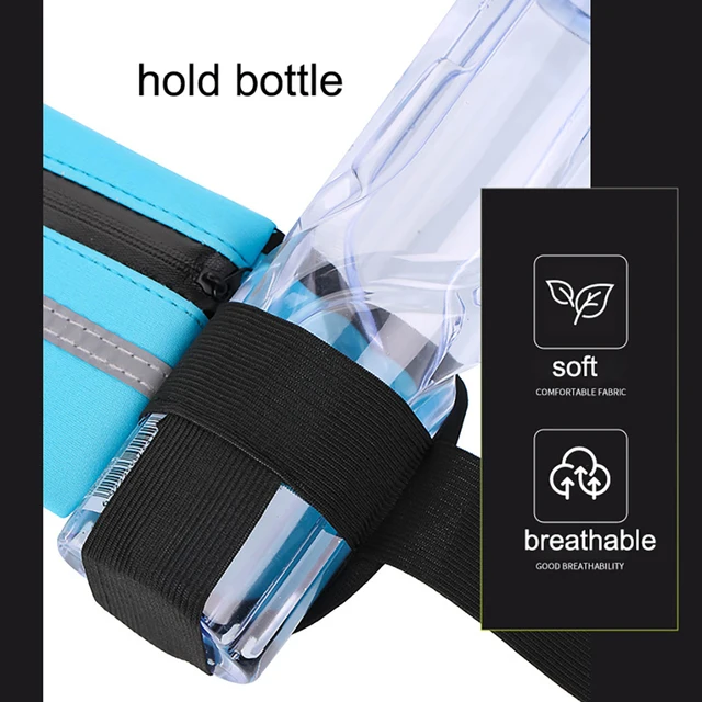 Running Belt Waist Bag with Water Bottle Holder Sports Fanny Pack Women Men Hydration Phone Holder Pouch Banana Bag 6