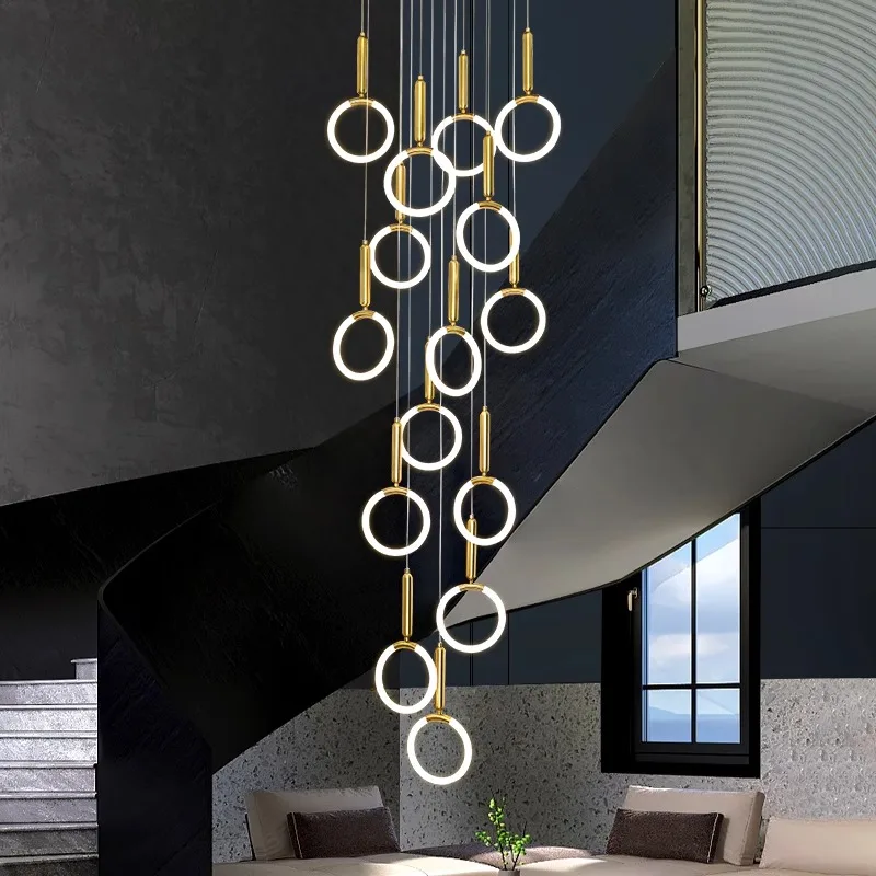 

Modern home decoration crystal chandelier, stair Pendant lamp, living room Pendant lights, interior lighting