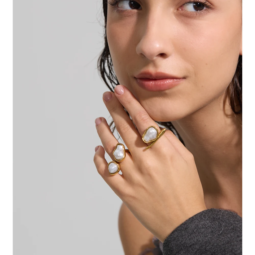 Yhpup Ring with Simulated Pearls for Women