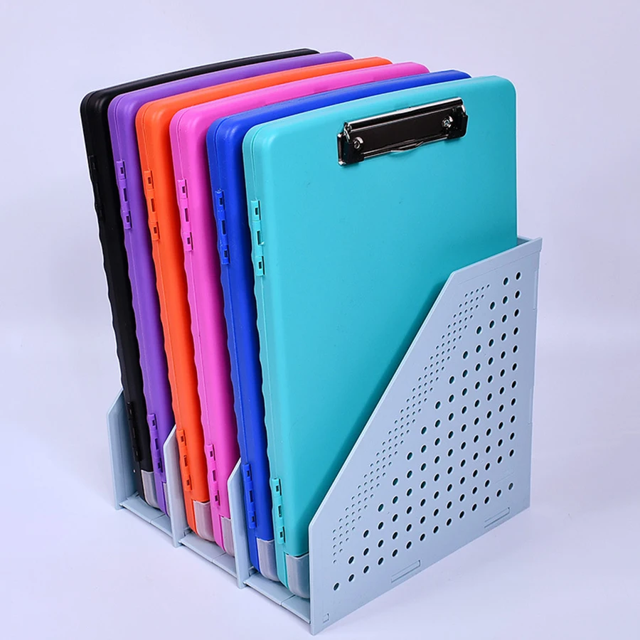 1pc- Multifunctional Writing Board with Hooks, Single Force Clamp, File Box, Writing Board Clamp,Portable Material Folder