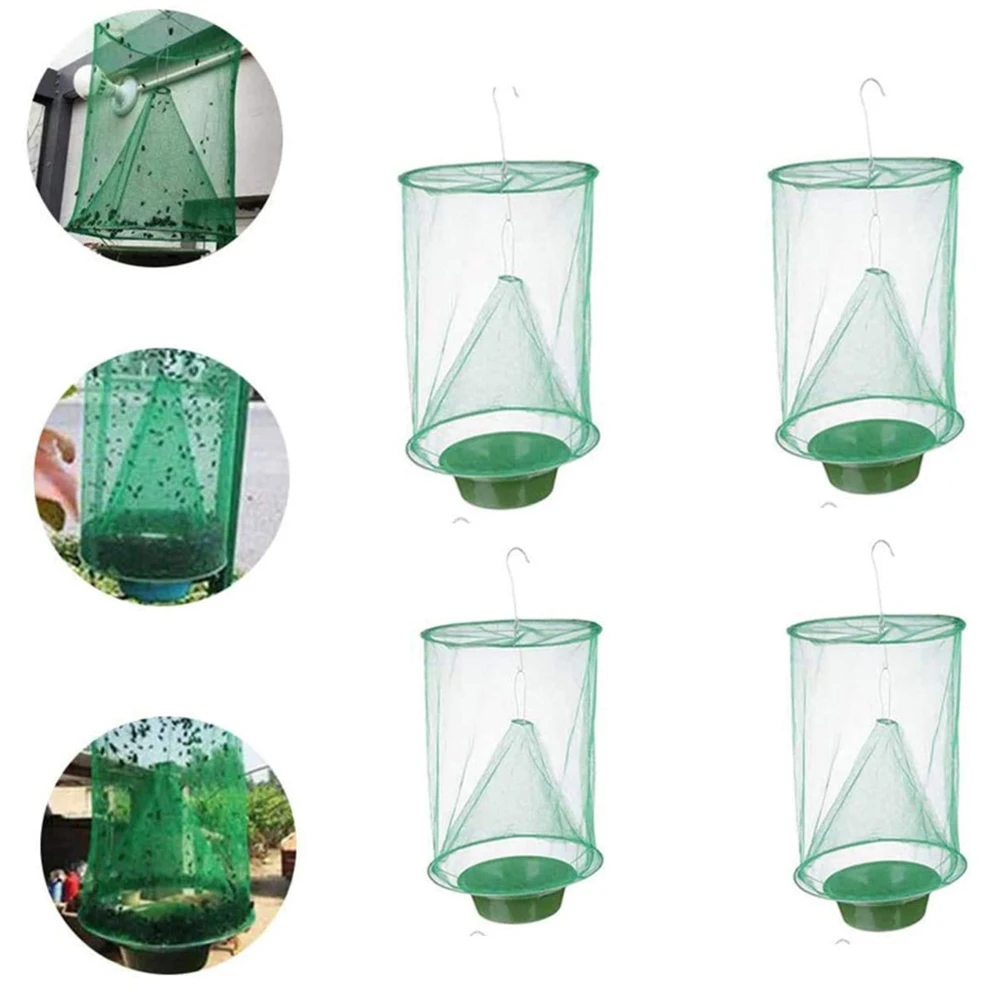 

4Pcs The Ranch Fly Trap Fly Catchers Effective Killer Fly Traps Fly Red Drosophila Fly Trap for Garden Ranch Orchard