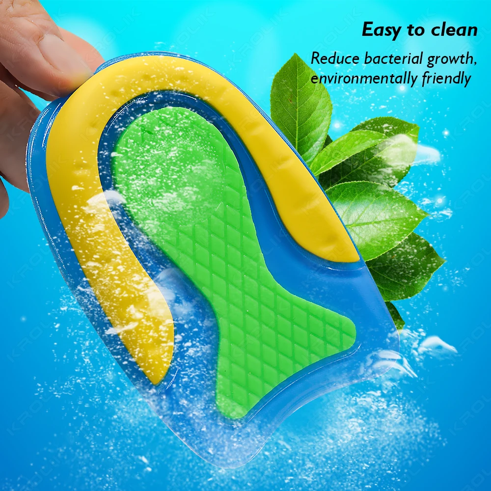 Heel Insoles Silicone Unisex Sports Shock-absorbing for Foot Pain Relief
